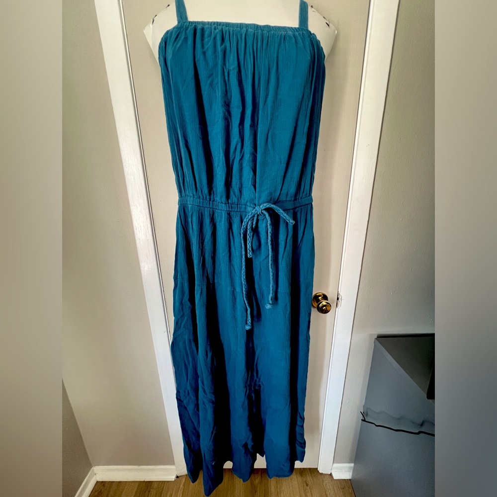 Long Blue Flowy Dress